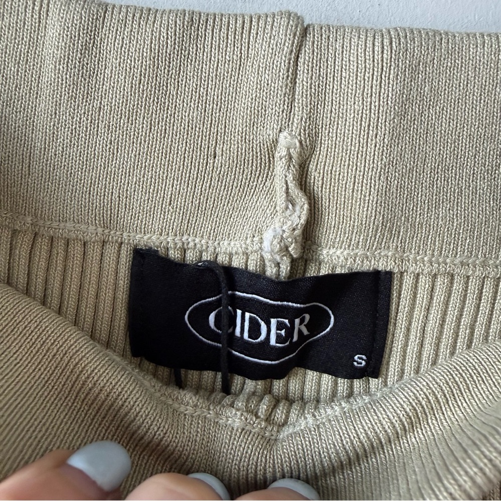Cider Rib Knit Pants Beige S Drawstring - Picture 4 of 6